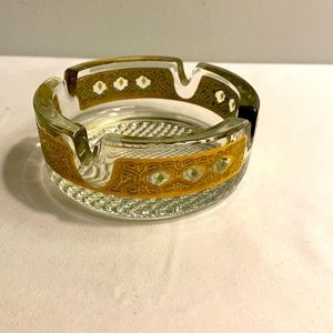 MCM Culver Valencia Ashtray 24kt Gold Overlay